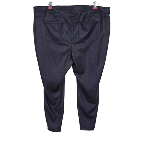 Lane Bryant Coated Ankle Pants High Rise Black Slightly Textured New Size 24 - Picture 2 of 12